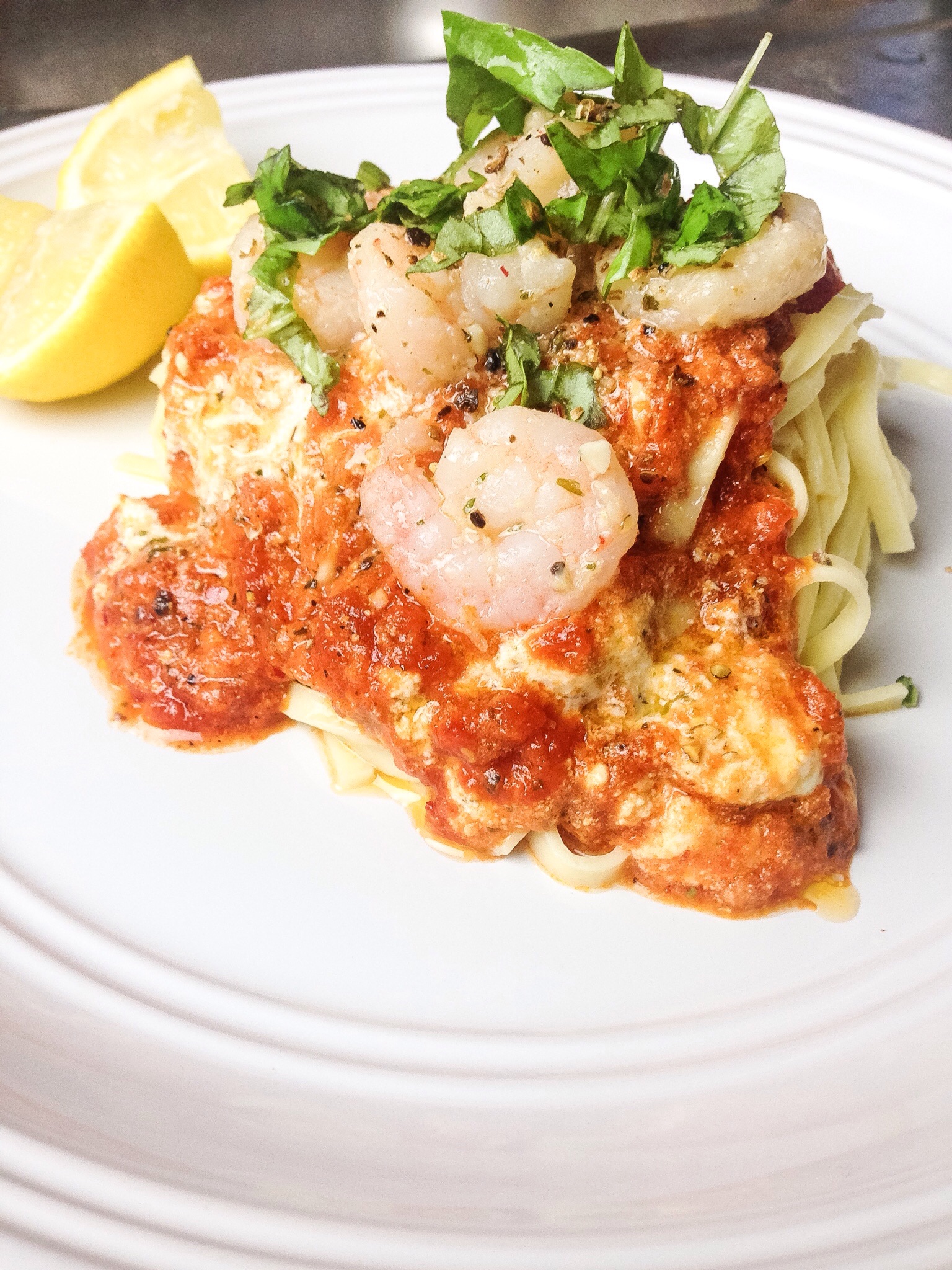 Shrimp linguine