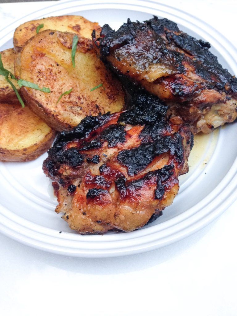 Crispy Spicy Lemon Grass Chicken Thighs With Pan Seared Potatoes ...