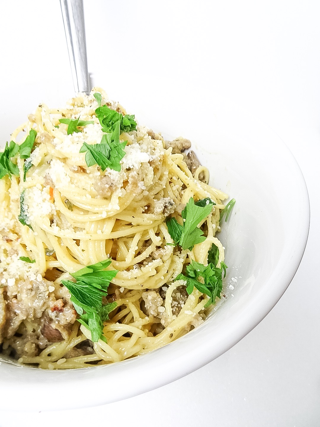 quick and easy sausage carbonara