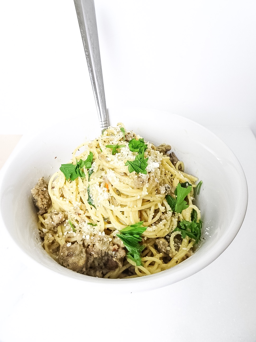 quick and easy sausage carbonara