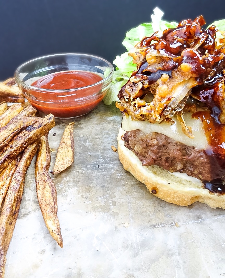 cheese stuffed burger