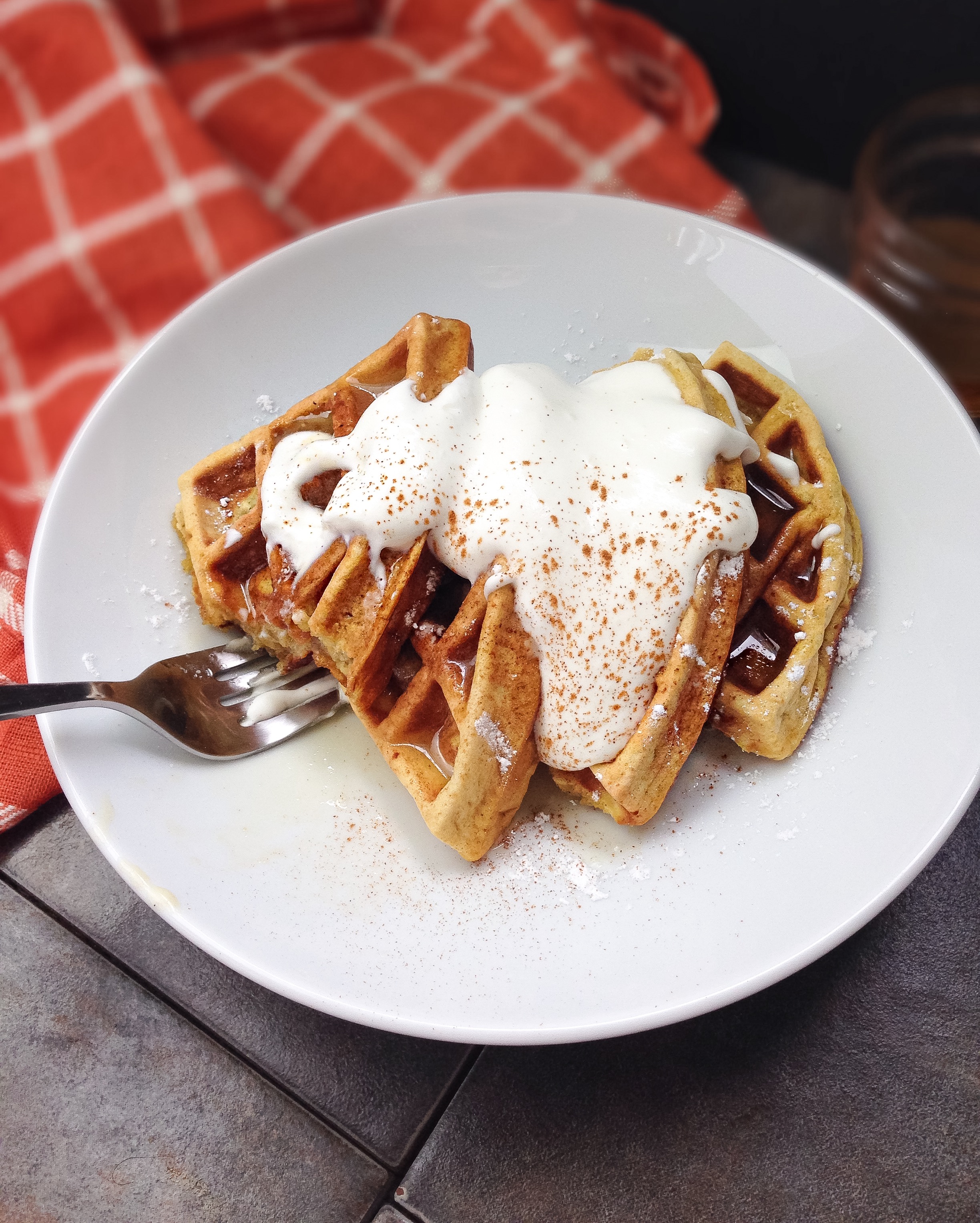 cinnamon pumpkin waffles