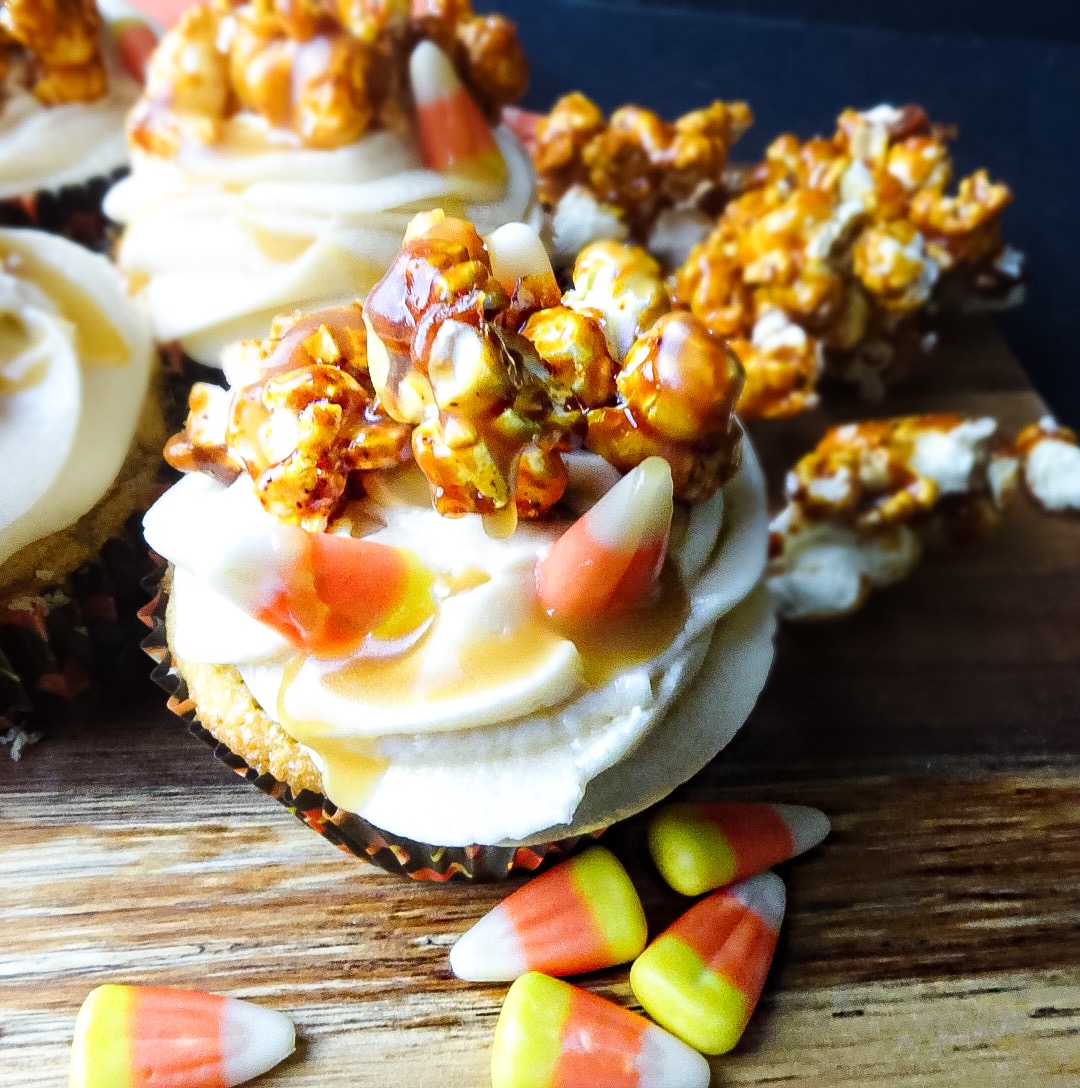 caramel corn apple cupcakes