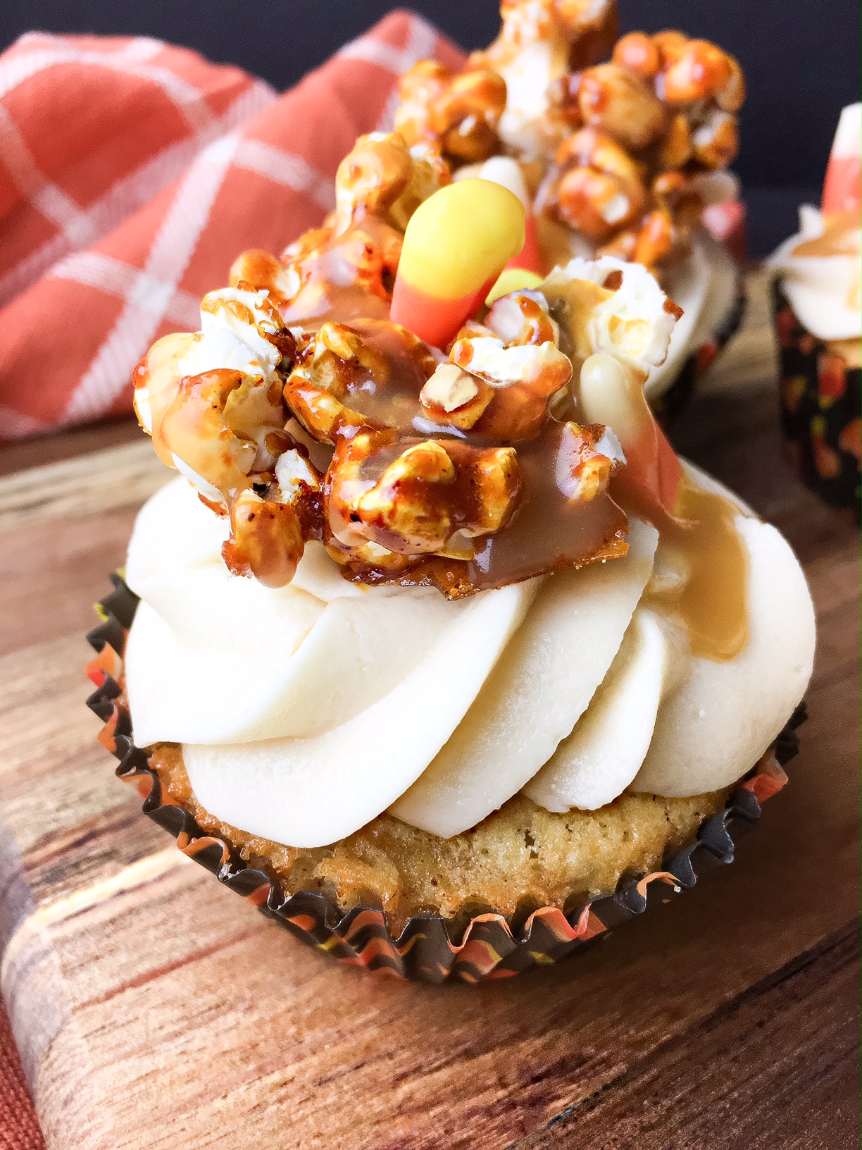 caramel corn apple cupcakes