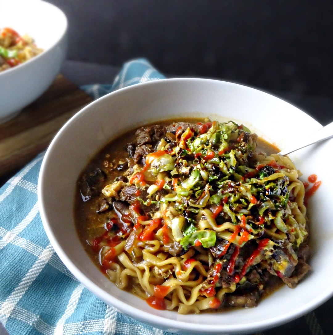 spicy beef ramen bowl