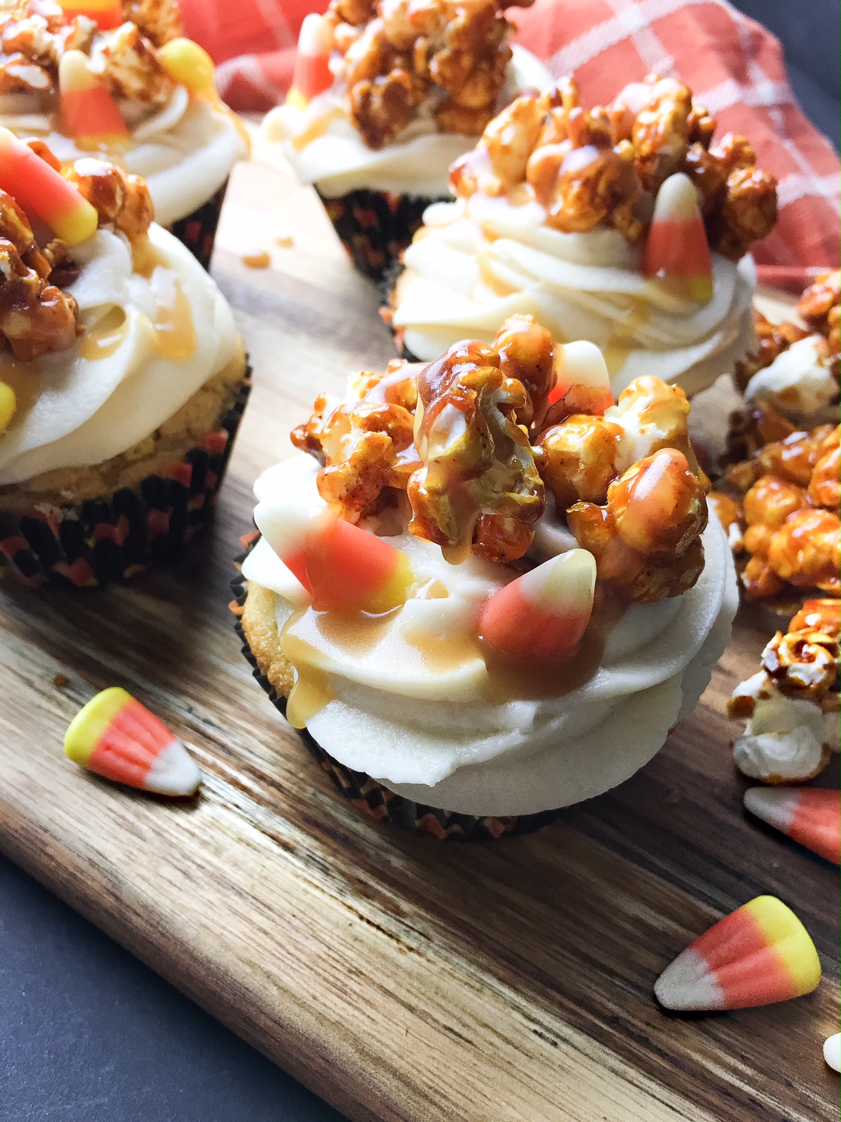 caramel corn apple cupcakes