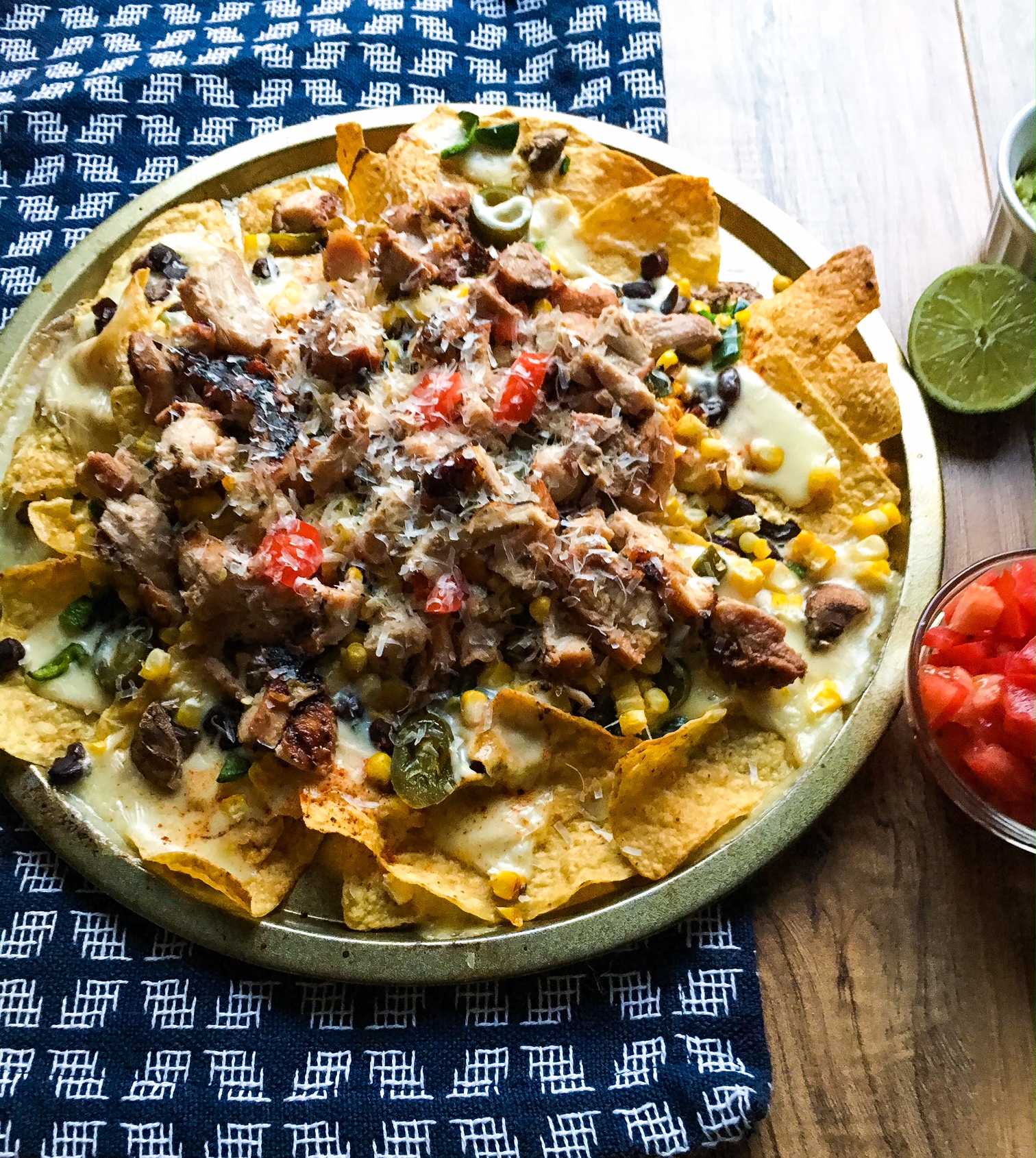 pollo asado street corn nachos