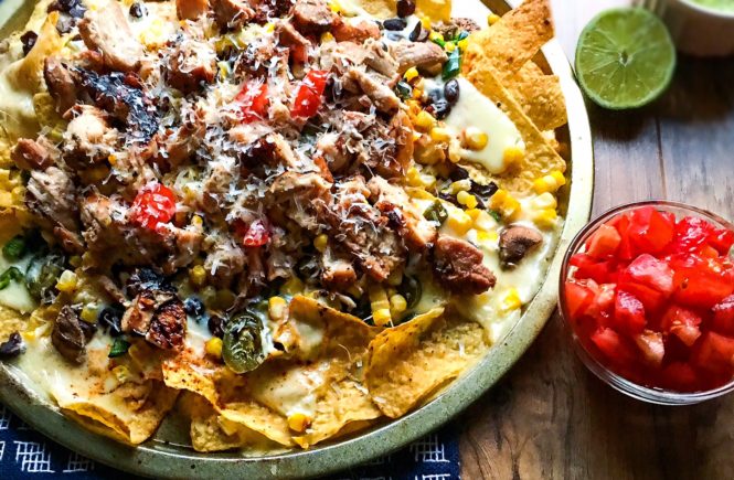 pollo asado street corn nachos