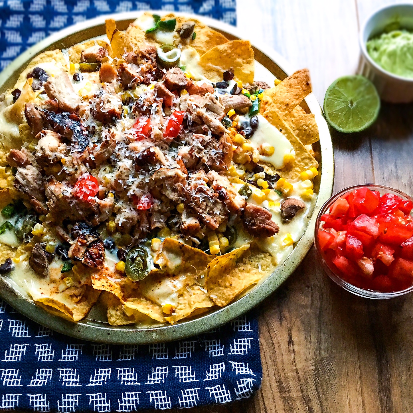 pollo asado street corn nachos